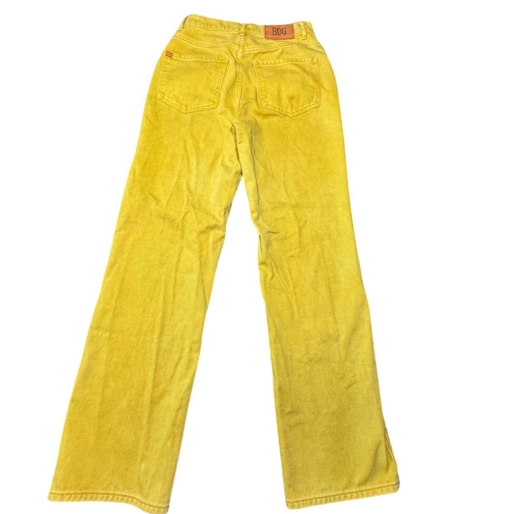BDG Cowboy Jeans Womens 27 Yellow Denim High Rise Wide Leg 100% Cotton Retro Y2K